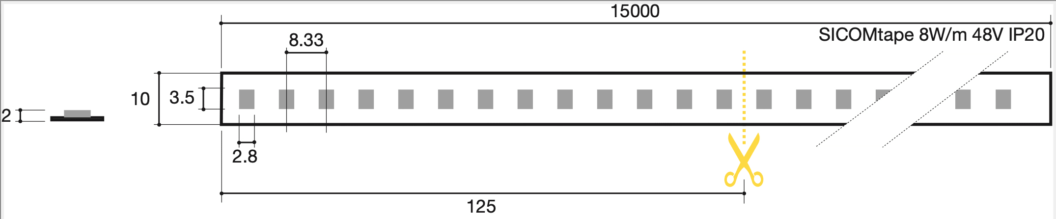 SICOM - SOL561480893020 SICOMTAPE 8W/M 930 48V ULTRALONG 15M