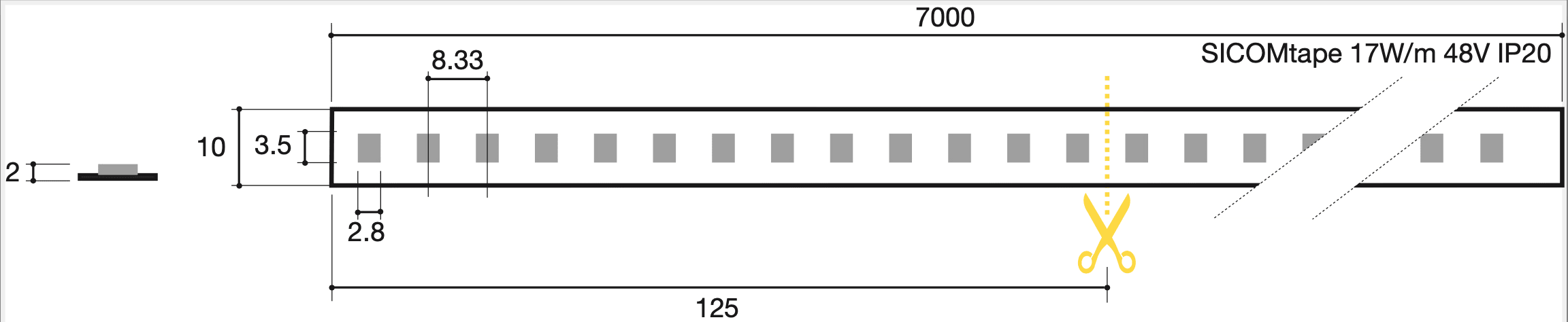 SICOM - SOL561481792720 SICOMTAPE 17W/M 927 48V ULTRALONG 7M