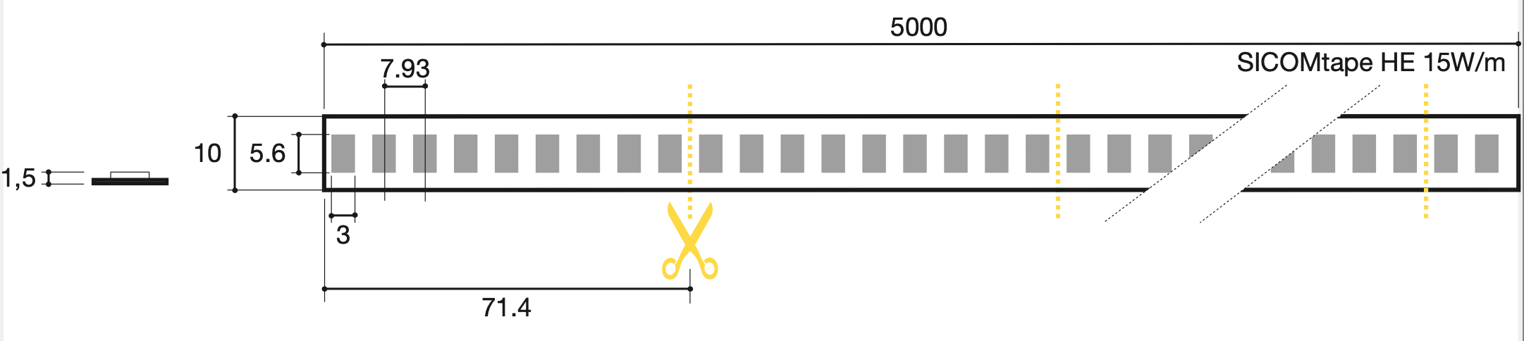 SICOM - SOL561HE1592720 SICOMTAPE HE 15W/M 927 24V