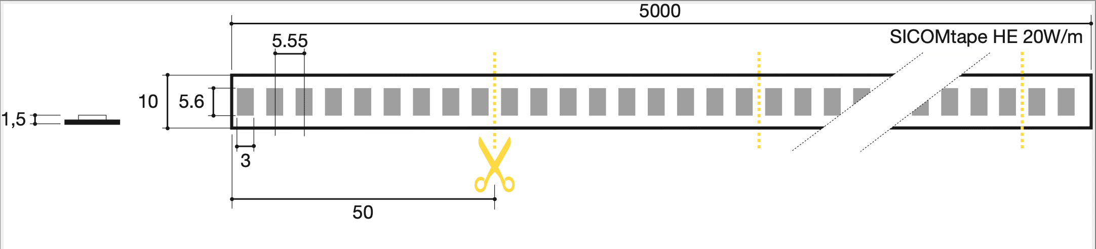 SICOM - SOL561HE2092720 SICOMTAPE HE 20W/M 927 24V