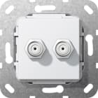 GIRA - GIR565103 SAT-F-Buchse 2f Kpl. Einsatz Reinweiss