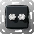 GIRA - GIR565110 SAT-F-Buchse 2f Kpl. Einsatz Schwarz m