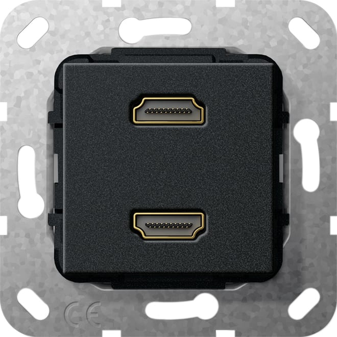 GIRA GIR567110 HDMI 2f Kpl. Einsatz Schwarz m