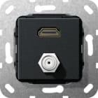 GIRA GGI567510 HDMI SAT-F-Buchse Kpl. Einsatz Schwarz m