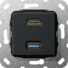 GIRA - GIR567810 HDMI USB 3.0 A Kpl. Einsatz Schwarz m