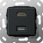 GIRA - GIR567910 HDMI USB 3.0 A K-Peitsche Einsatz Schwar