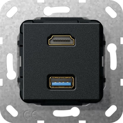 GIRA - GGI567910 HDMI USB 3.0 A CAVO BREAKOUT MODULO NERO