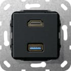 GIRA GGI567910 HDMI USB 3.0 A CAVO BREAKOUT MODULO NERO