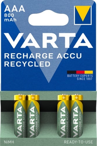 VARTA CONSUMER BATT VAT56813101404 AAA RECHARGE ACCU RECYCLED X4 (800 MAH)