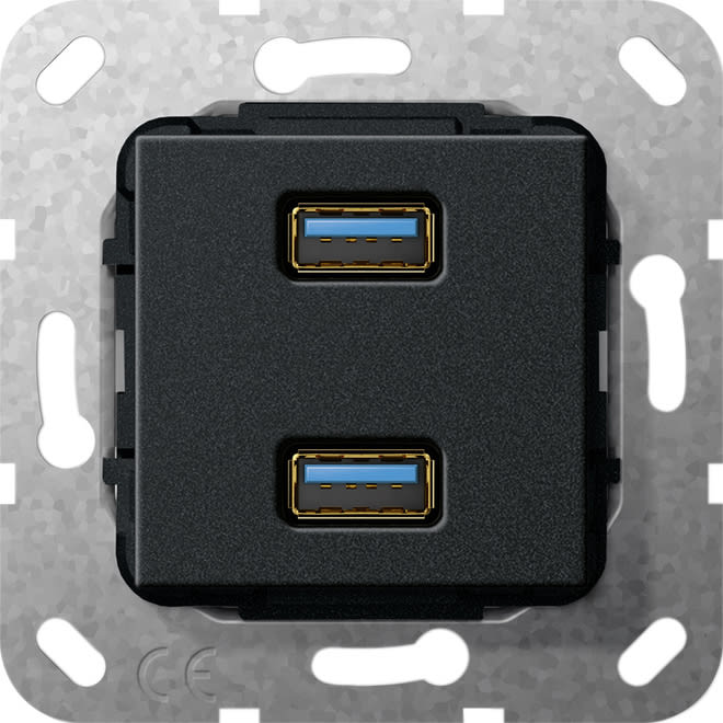 GIRA - GIR568410 USB 3.0 A 2X GENDER CHANGER MODULO NERO