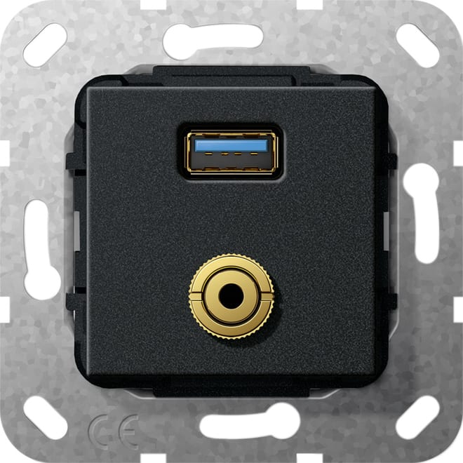 GIRA GIR568610 USB 3.0 A M-Klinke Kpl. K-Peitsche Einsa