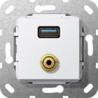 GIRA GGI568703 USB 3.0 A M-Klinke K-Peitsche Einsatz Re