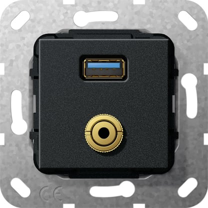 GIRA - GGI568710 USB 3.0 A M-Klinke K-Peitsche Einsatz Sc