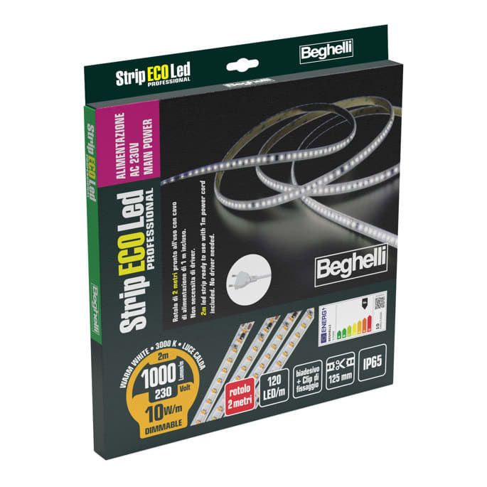 BEGHELLI BEG57688 STRIPLED AC230V 10W IP65 3K 2M