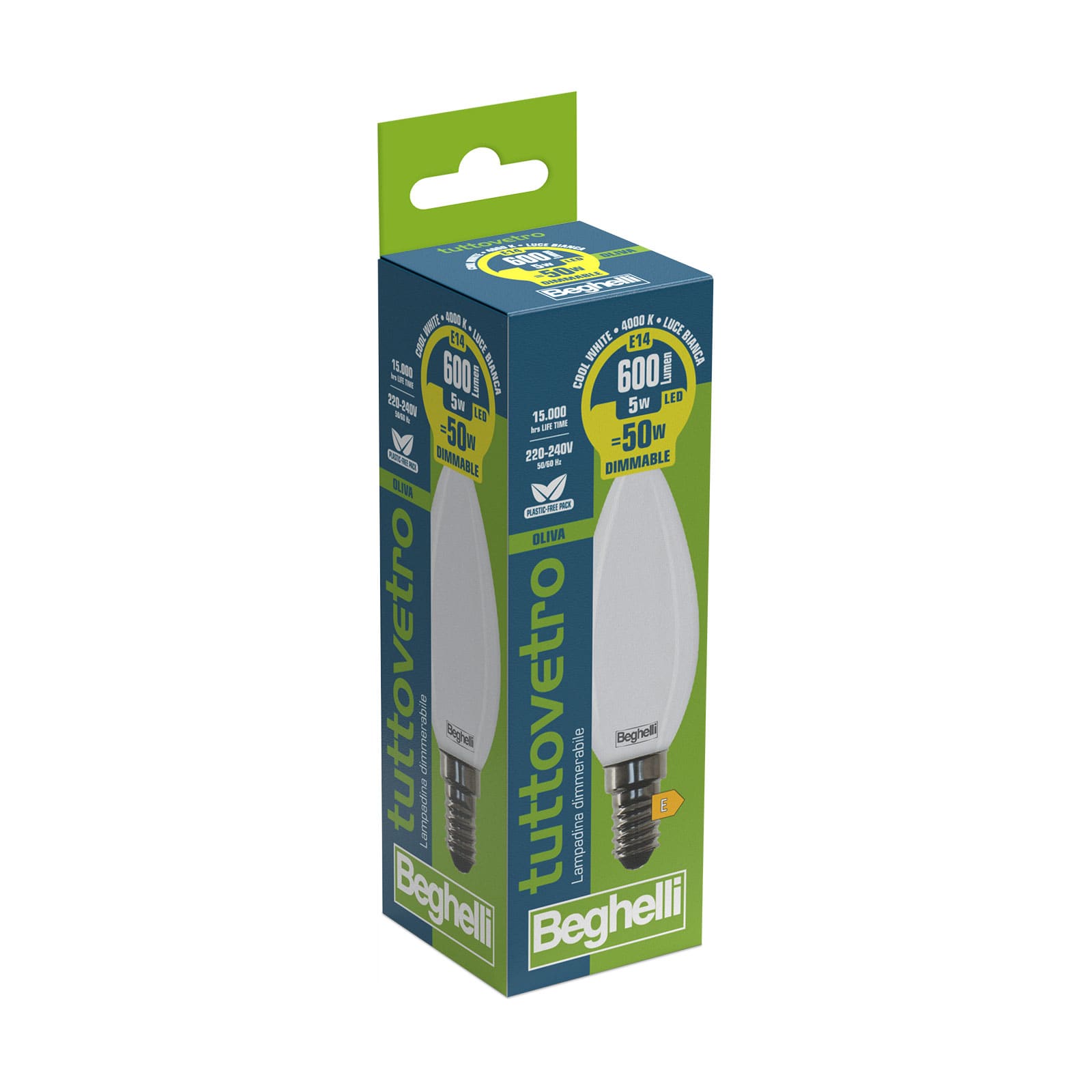BEGHELLI BEG58109 TVETRO LED OP OL DIM 5W E14 4K