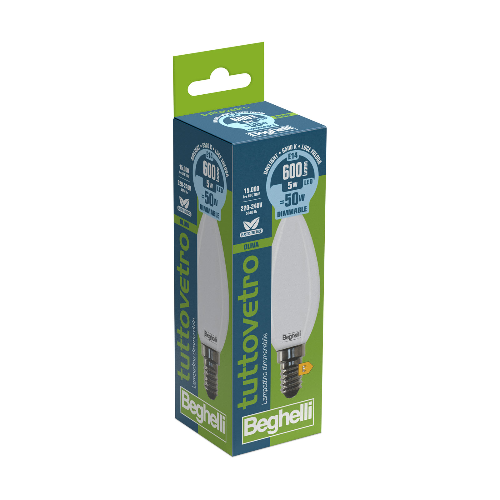 BEGHELLI - BEG58110 TVETRO LED OP OL DIM 5WE14 6K5