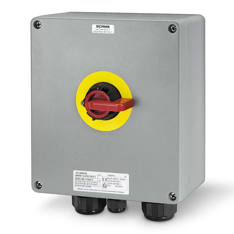 SCAME PARRE SPA - SCA591.AEM3204-A DISP. COM. EMERGENZA EX GD 3/4P 32A AL