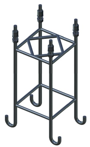 DEHN ITALIA SPA - DEH103040 Gabbia di ancoraggio con 4xM24 per palo di captazione componibile L 13,35/16,35/ 19,35m