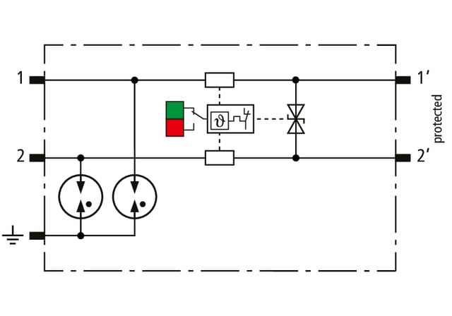 DEHN ITALIA SPA - DEH927244 Scaricatore combinato, per 1 coppia di fili BLITZDUCTORconnect con indicazione ottica di funzionamento