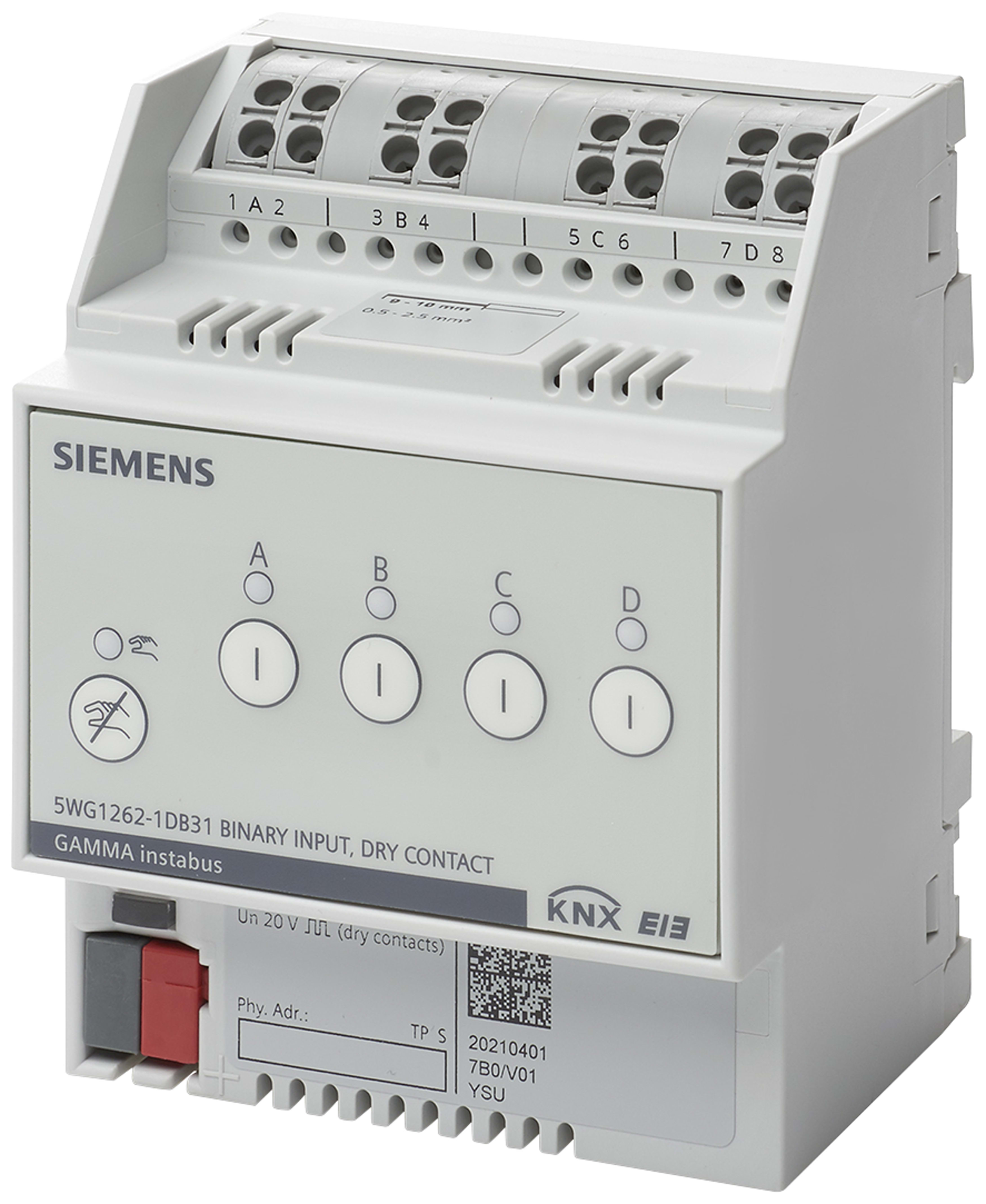 SIEMENS - BUILDING T BCT5WG1262-1DB31 INGRESSI BINARI. N 262D31 4XCONT.POT.LIB
