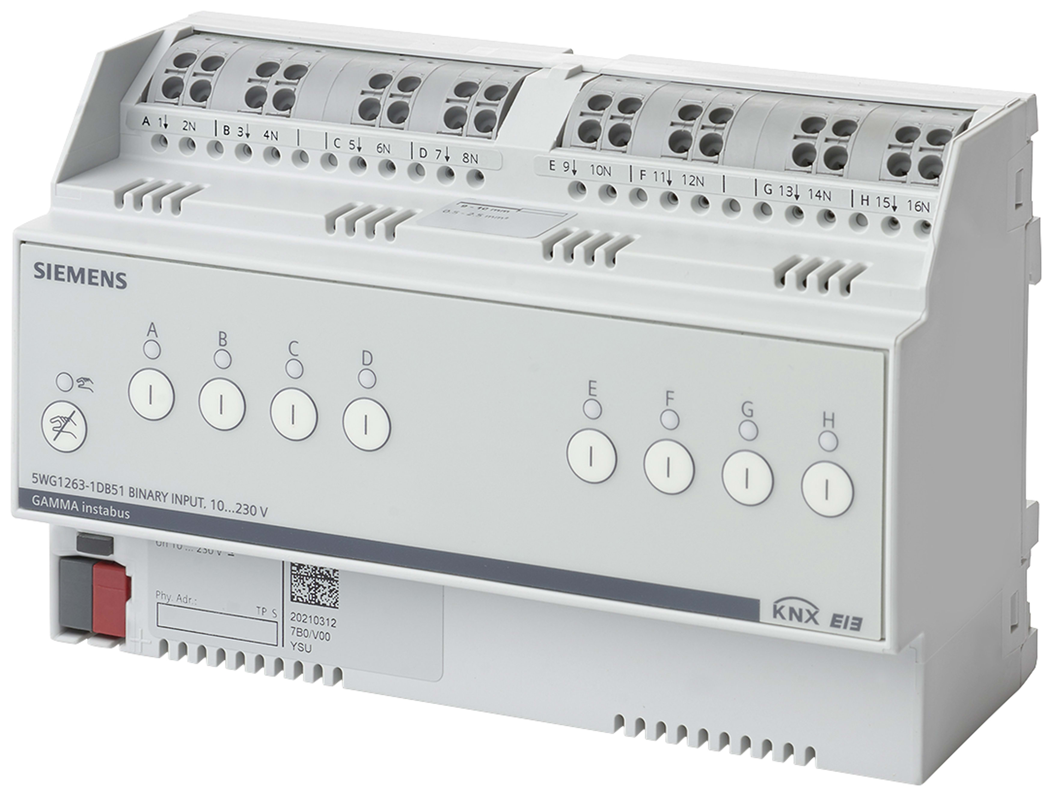 SIEMENS - BUILDING T - BCT5WG1263-1DB51 INGRESSI BINARI. N 263D51 8X12-230V AC/D