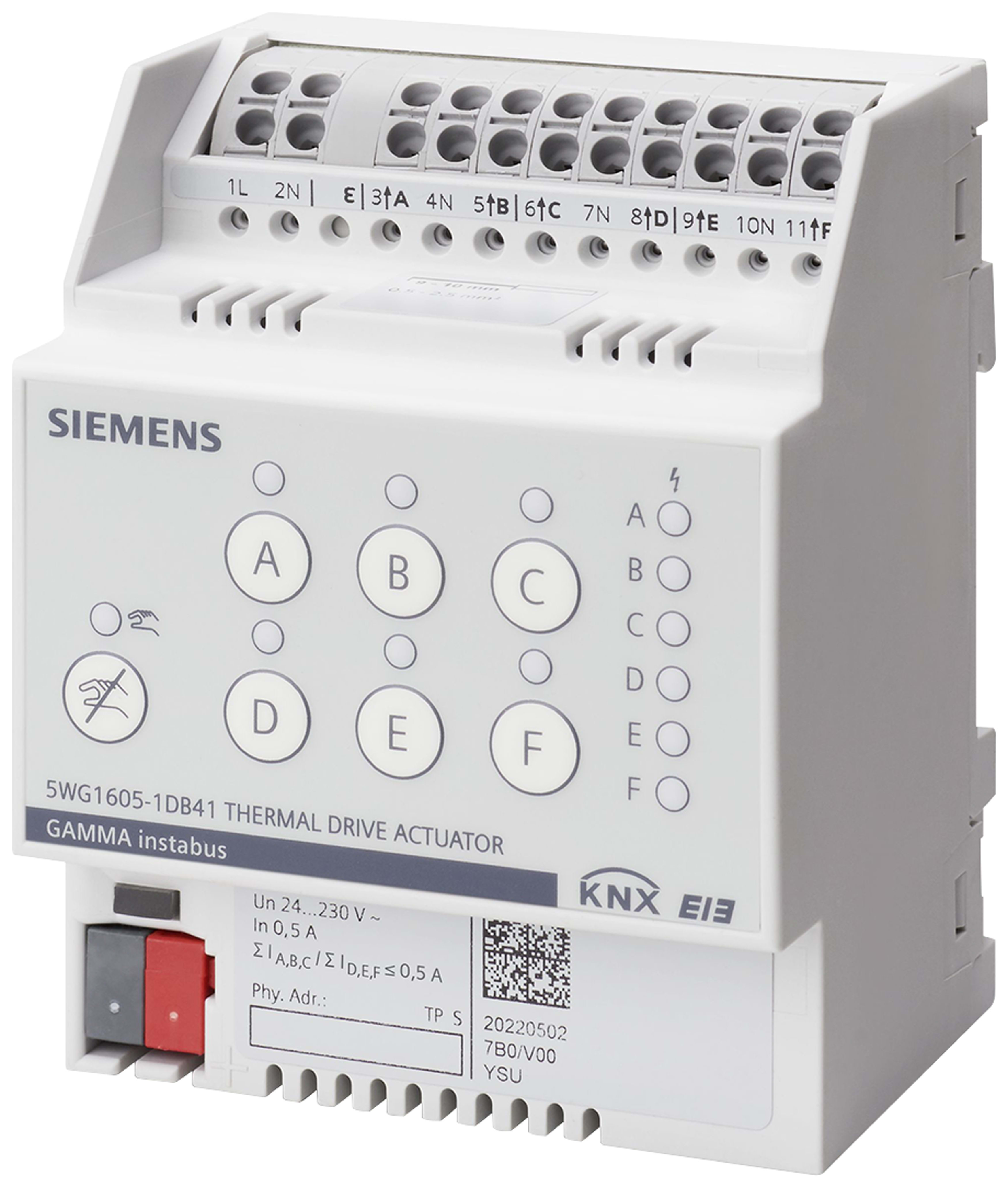 SIEMENS - BUILDING T BCT5WG1605-1DB41 ATT.VAL.ELETTROTERMICHE N 605D41 6CH