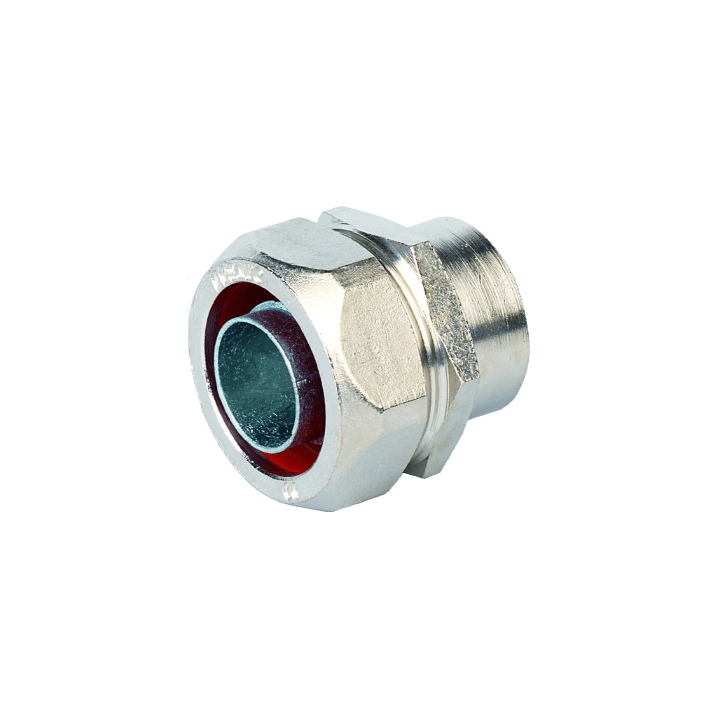 COSMEC - CSM6015-10A Raccordo metallico femmina fissa in ottone nichelato per tubo flex, filettatura M16x1,5, AD10