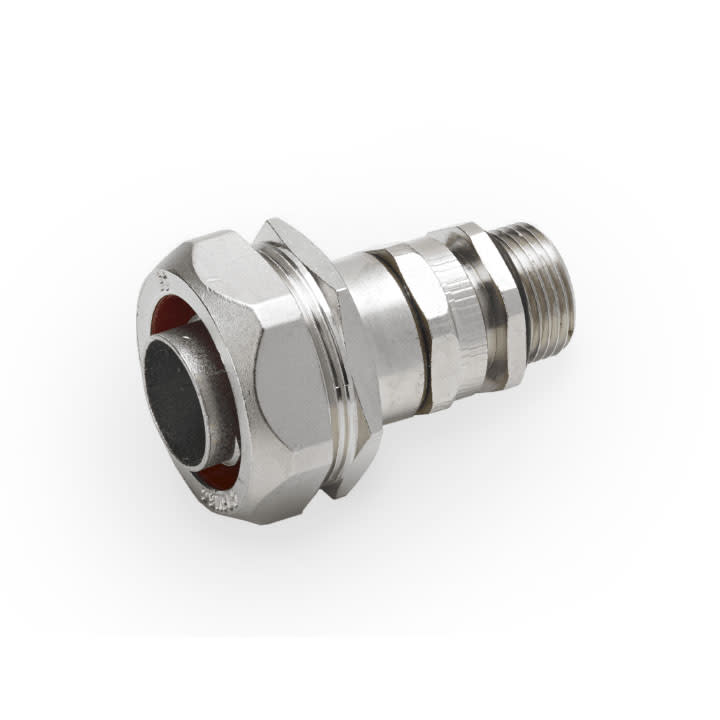 COSMEC - CSM6014P40M402027 Raccordo pressacavo per tubo metallico flex, filettatura M40x1,5, serraggio cavo 20-27 mm, AD40