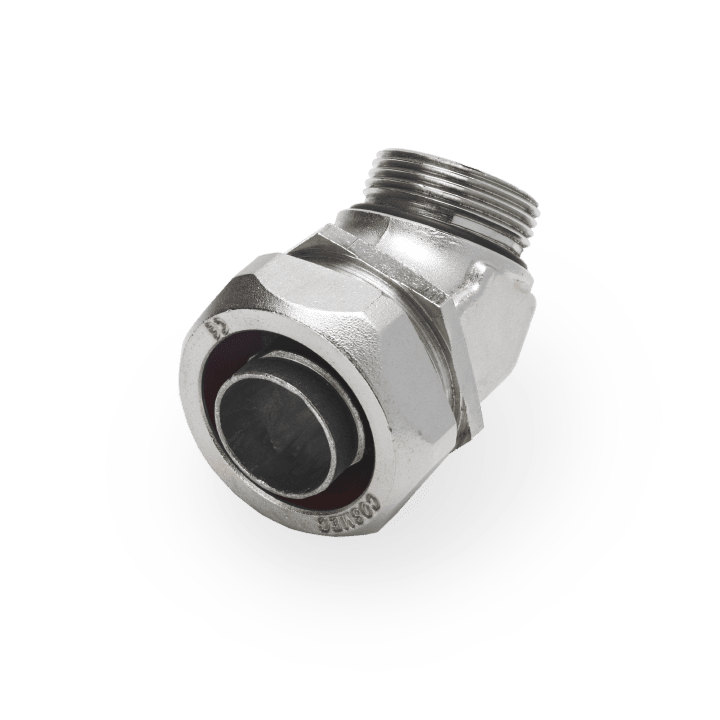 COSMEC - CSM6024-1616 Raccordo metallico curvo a 45° per tubo flessibile, filetto M 16x1,5 , AD16