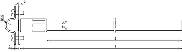 DEHN ITALIA SPA - DEH106178 Distanziatore per DEHNiso Td 16mm L 515m m senza elemento di fissaggio