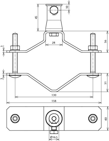 DEHN ITALIA SPA - DEH106353 Collare per tubo D 70-90mm INOX con buss ola in zama D 16mm per DEHNiso