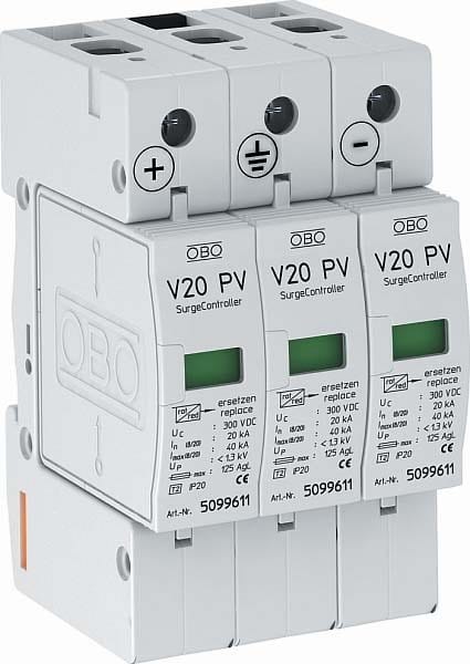 OBO BETTERMANN OBO5094605 V20 SPD T2 3P 600V DC 20 KA