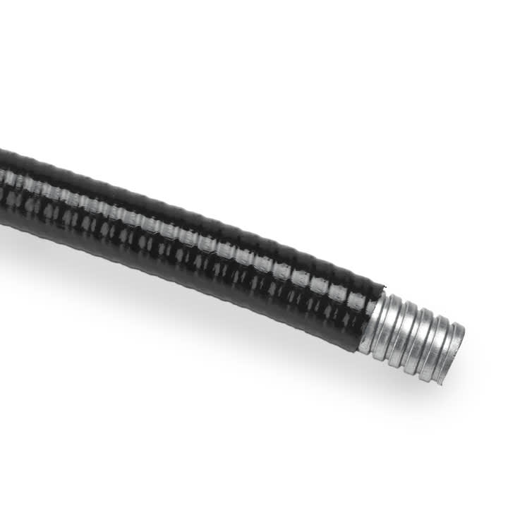 COSMEC - CSM607PU12N Tubo flessibile metallico, doppia aggraffatura riv. in PU liscio, diametro 12x18 mm, nero, AD12