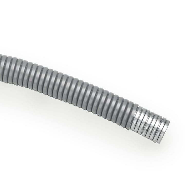 COSMEC - CSM6071-015 Tubo flessibile metallico, rivestito in PVC aspirato, aggraf. semplice, D 15,5x19,5 mm, AD16, grigio