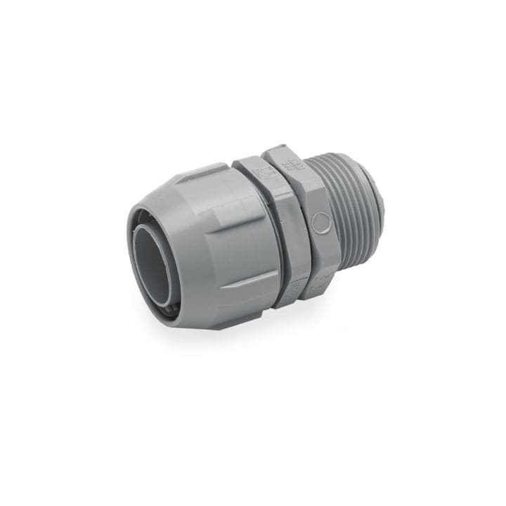 COSMEC - CSM6188-2532B Raccordo per tubo flessibile in PVC, filettatura M25x1,5 con ghiera, grigio RAL 7035, AD25