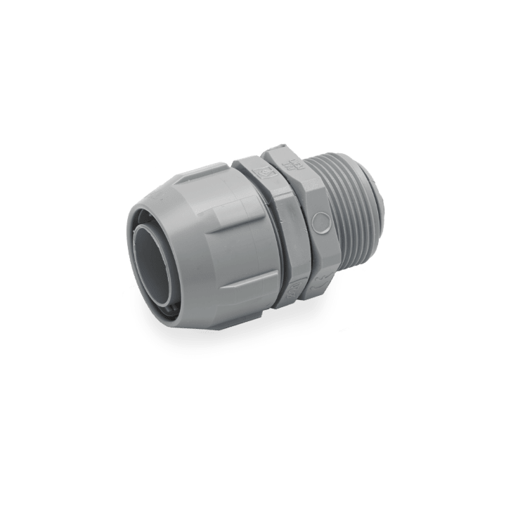 COSMEC - CSM6188-1209B Raccordo per tubo flessibile in PVC, filettatura PG09 senza ghiera, grigio RAL 7035, AD12