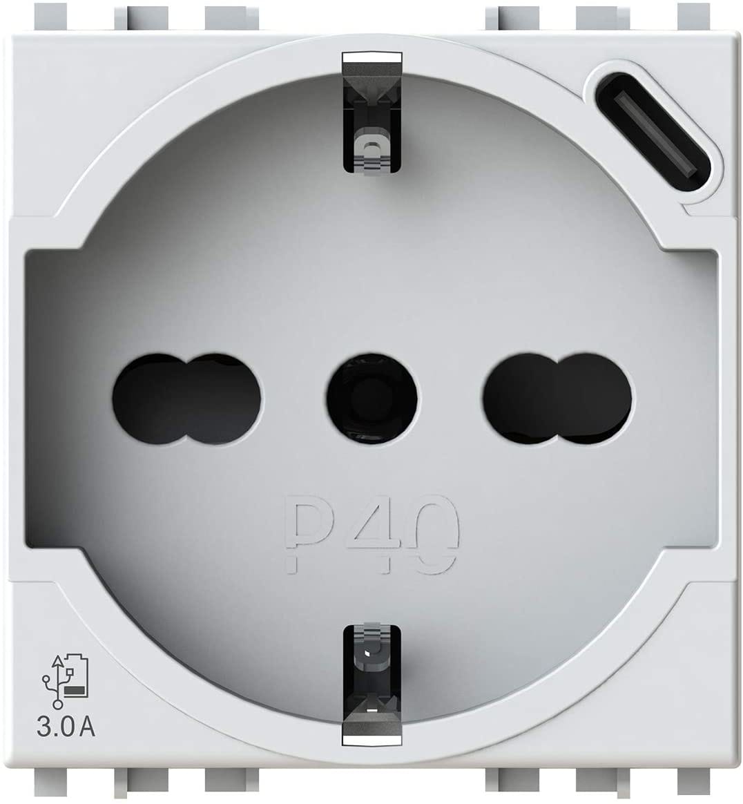 4 BOX SRL 4BX4B.V19B.P40.USB P40 USB 3.0 VIMAR ARKE BIANCA