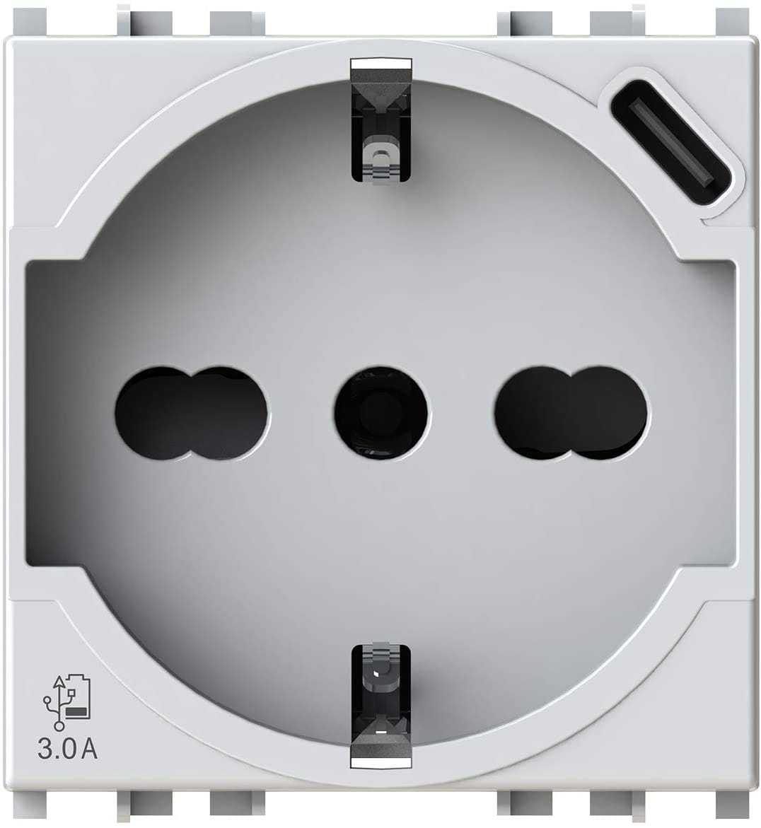 4 BOX SRL - 4BX4B.V14.P40.USB P40 USB 3.0 VIMAR PLANA BIANCA