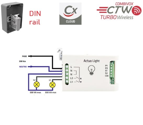 COMBIVOX SRL - CMB62.315 ACTUO LIGHT CTW - MODULO DOMOTICO WIRELE