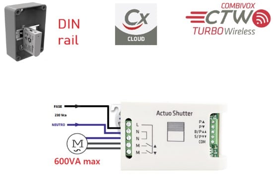 COMBIVOX SRL CMB62.317 ACTUO SHUTTER CTW - MODULO DOMOTICO WIRE