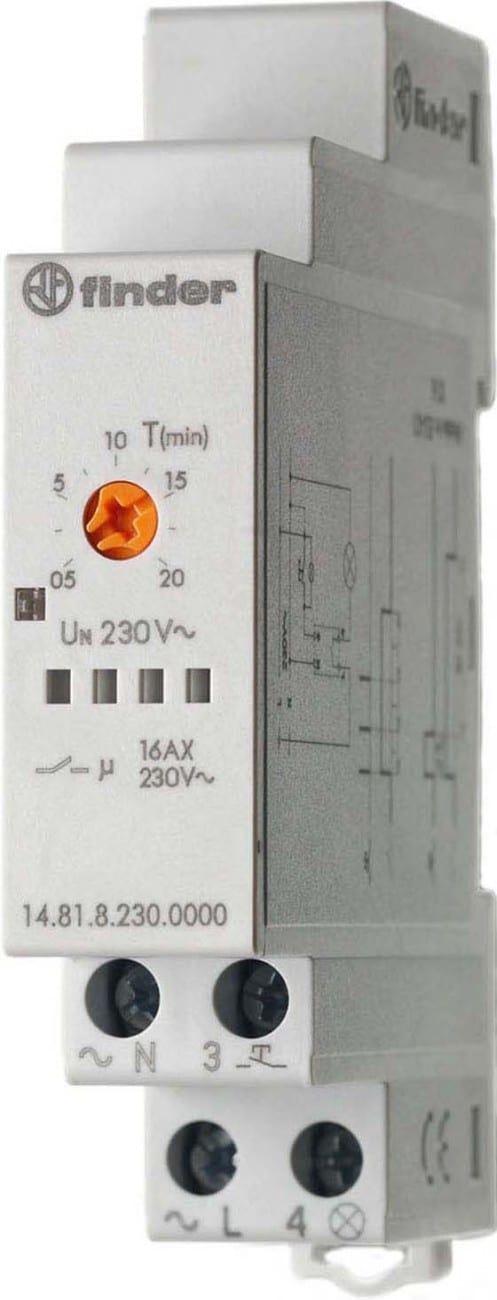 FINDER SPA FIN148182300000 LUCE SCALA DIN 17.5MM 1NO 20MIN