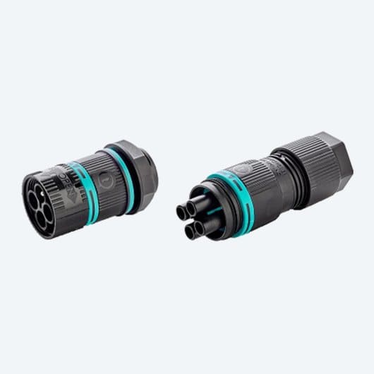 TECHNO SRL - TLHTHB.387.N3E.L.R KIT Mini Connettore Presa e Spina pannello 3p Vite M20 GRD IP66/IP68