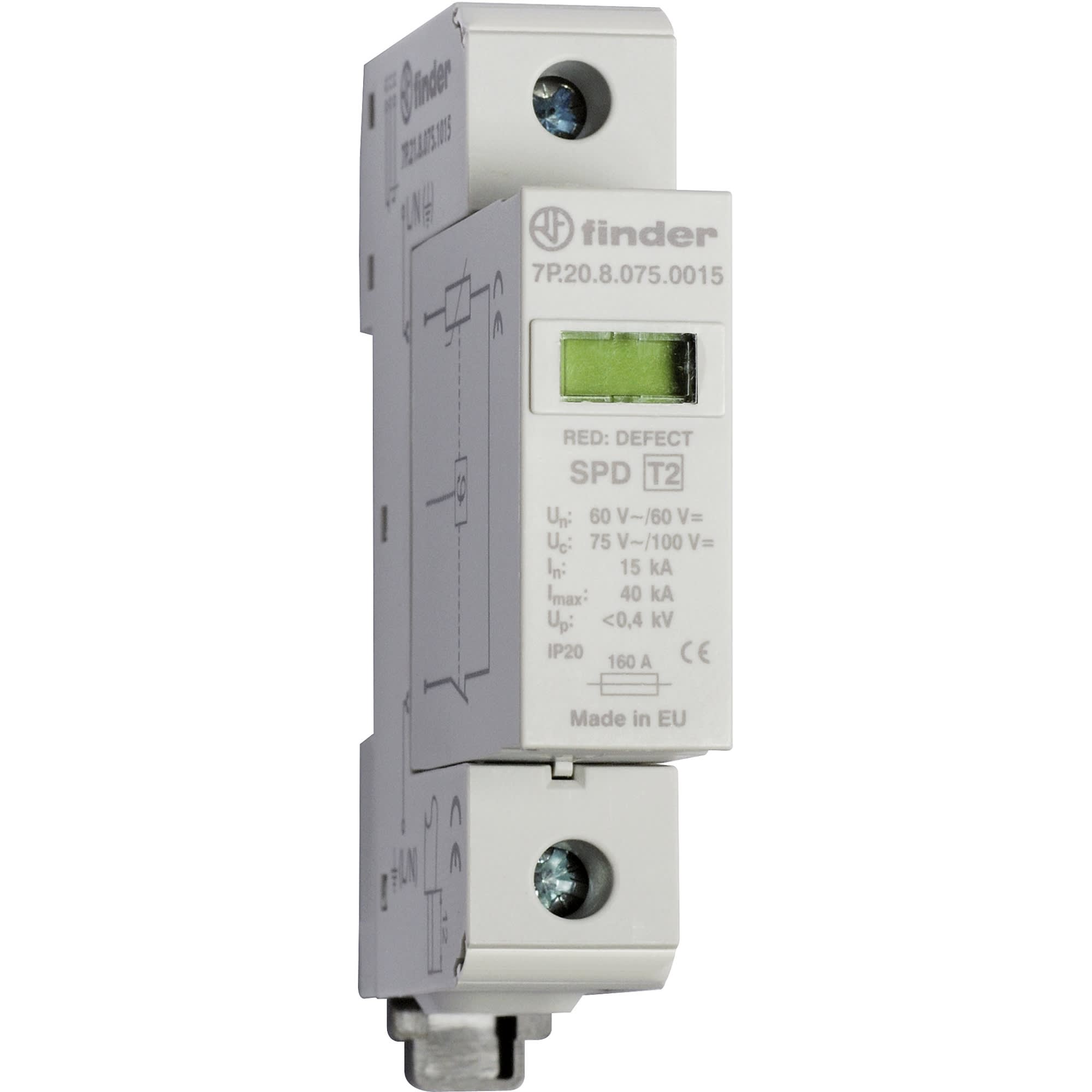 FINDER SPA - FIN7P2180751015 SPD CLASSE2 UNIPOLARE 1P 75VAC 15KA
