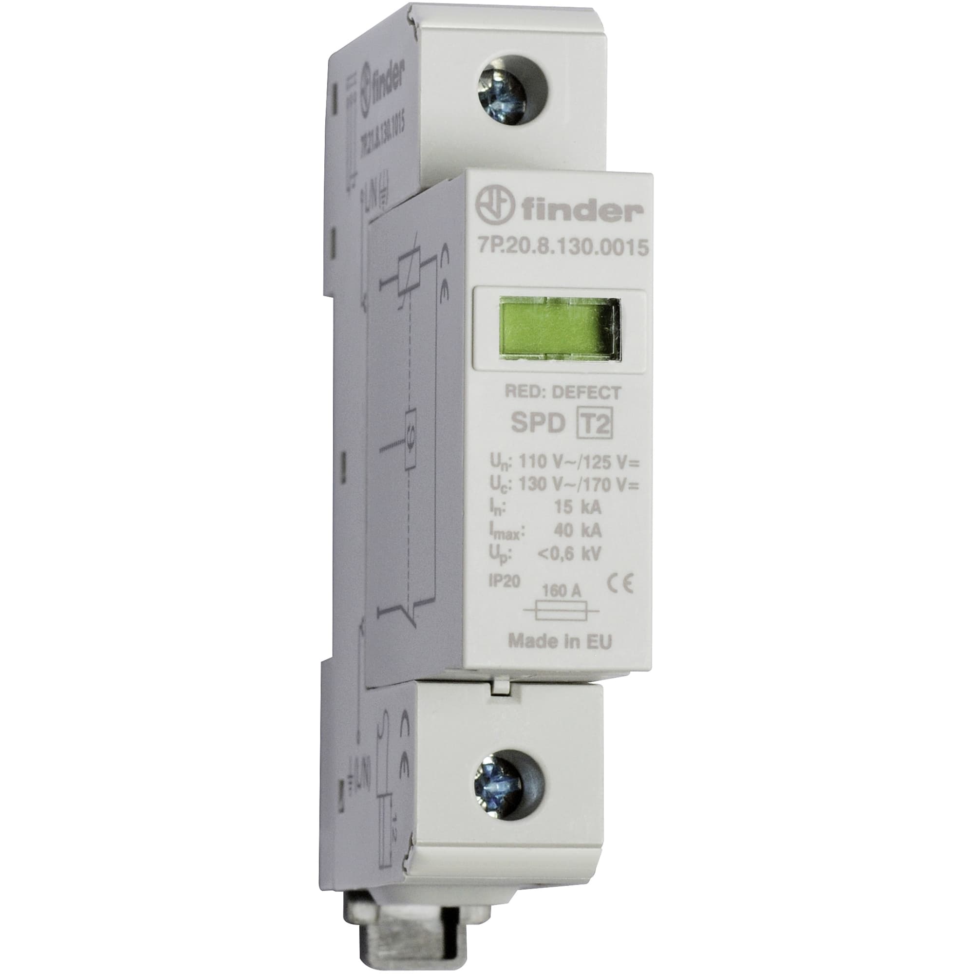 FINDER SPA - FIN7P2181301015 SPD CLASSE2 UNIPOLARE 1P 130VAC 15KA