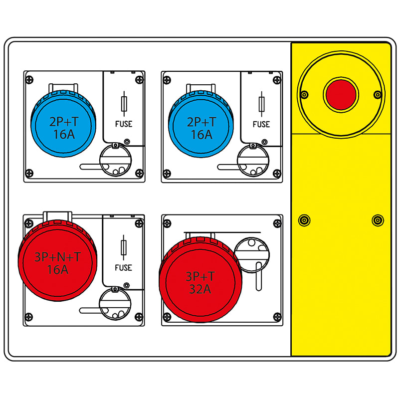 SCAME PARRE SPA - SCA656.5824-610 MBOX2 CON SPINA+EMERGENZA PR.C/FUSIBILI