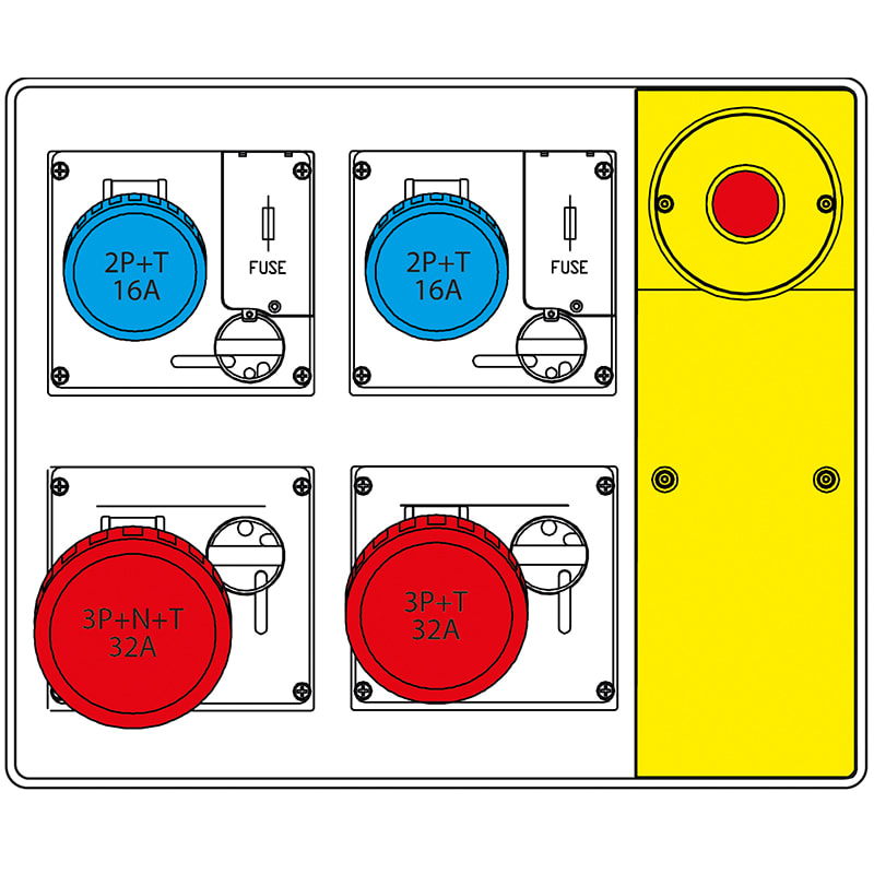 SCAME PARRE SPA SCA656.5824-611 MBOX2 CON SPINA+EMERGENZA PR.C/FUSIBILI