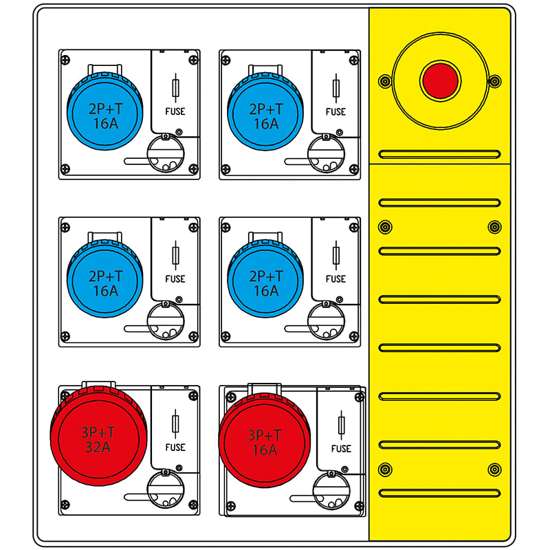 SCAME PARRE SPA - SCA657.6936-025 MBOX3 MORSETT.+EMERGENZA PR. C/FUSIBILI