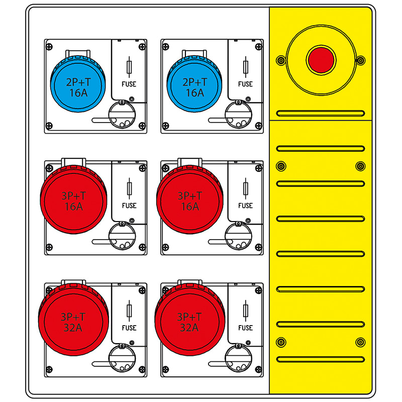 SCAME PARRE SPA - SCA657.6936-026 MBOX3 MORSETT.+EMERGENZA PR. C/FUSIBILI