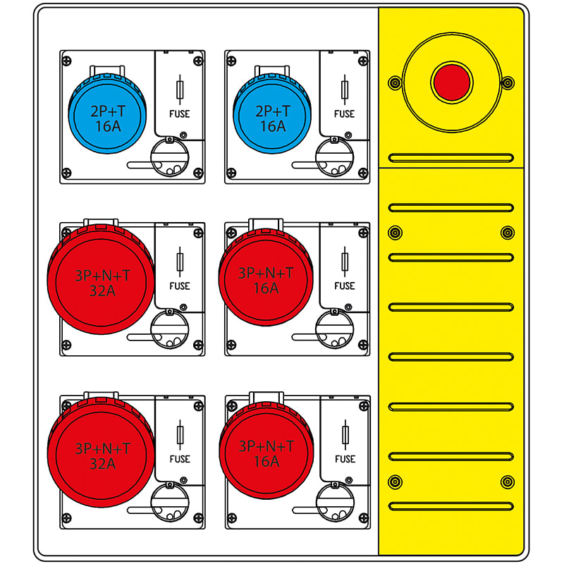 SCAME PARRE SPA SCA657.6836-027 MBOX3 CON SPINA+EMERGENZA PR.C/FUSIBILI