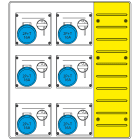 SCAME PARRE SPA - SCA657.8036-032 MBOX3 CON MORSETTIERA PRESE S/FUSIBILI